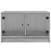 vidaXL Couchtisch mit Glast&uuml;ren Grau Sonoma 68x50x42 cm