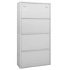 vidaXL B&uuml;roschrank Hellgrau 90x40x180 cm Stahl und Geh&auml;rtetes Glas