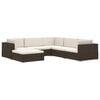 vidaXL Modular-Sofa-Eckteil 1 Stk. + Auflagen Poly Rattan Braun