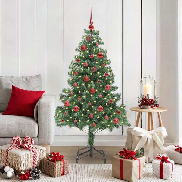 vidaXL Weihnachtsbaum mit 150 LEDs mit St&auml;nder Gr&uuml;n 150 cm PVC