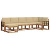 vidaXL Outdoor-Sofagarnitur mit Kissen 7 pcs Natur und Beige