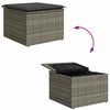 vidaXL Garten-Sofa-Set mit Kissen mit Speicher 7 pcs Grau Poly-Rattan