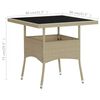 vidaXL 3-tlg. Garten-Essgruppe Beige Poly Rattan und Glas