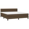 vidaXL Boxspringbett mit Matratze & LED Dunkelbraun 180x200 cm Stoff