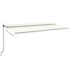 vidaXL Markise Manuell Einziehbar mit LED 600x350 cm Creme