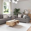 vidaXL Sofa 3 pcs Taupe Leinenmischgewebe