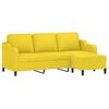 vidaXL 3-Sitzer-Sofa mit Hocker Hellgelb 180 cm Stoff