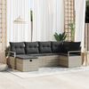 vidaXL Gartensofa-set mit Kissen 6 pcs Hellgrau Poly-Rattan