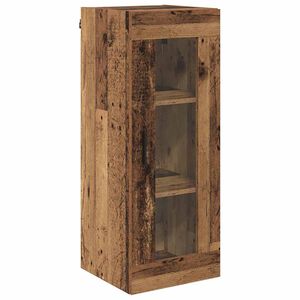 vidaXL Wandschrank Altholz 34,5 x 34 x 90 cm Engineered Wood und Glas