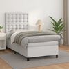 vidaXL Boxspringbett mit Matratze Wei&szlig; 90x200 cm Kunstleder