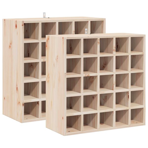 vidaXL Weinregal 2 pcs Natur 56 x 25 x 56 cm Massives Kiefernholz