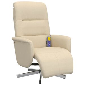 vidaXL Massagesessel mit Fu&szlig;teil Creme Stoff
