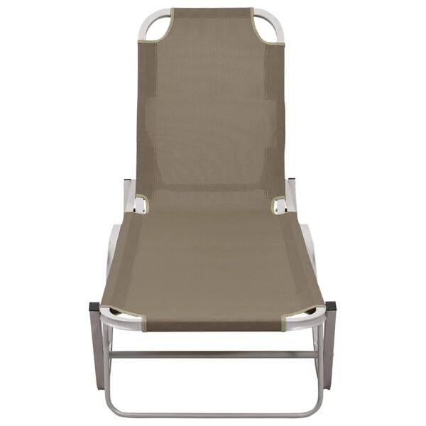 vidaXL Sonnenliege Aluminium und Textilene Taupe