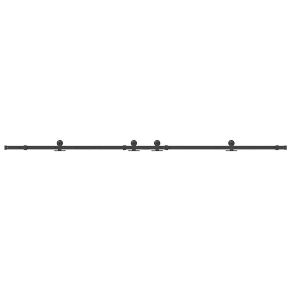 vidaXL Schiebet&uuml;rbeschlag-Set 305 cm Stahl Schwarz