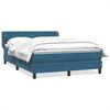 vidaXL Boxspringbett mit Matratze Dunkelblau 140x210 cm Samt