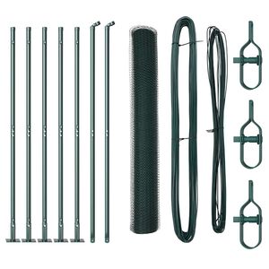 vidaXL Sechseckzaun mit Betonsockel 10 x 0,8 m PVC-beschichteter Stahl