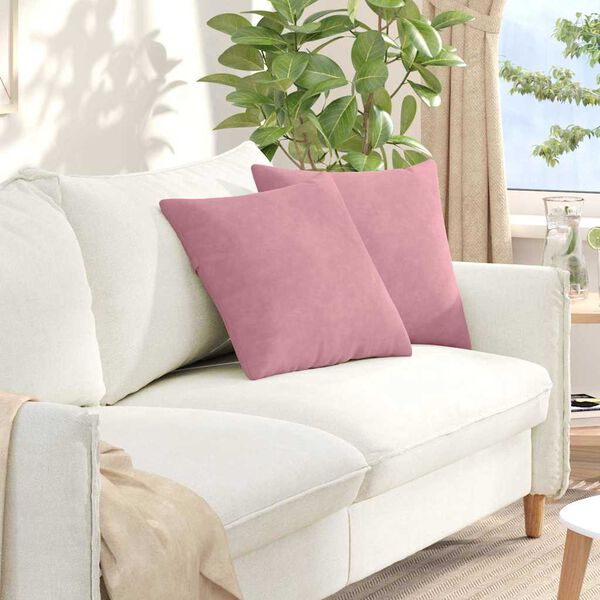 vidaXL Sofakissen 2 St&uuml;ck Rosa 45 x 45 cm Cordstoff