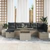 vidaXL Garten-Sofa-Set 8 pcs Hellgrau Poly-Rattan