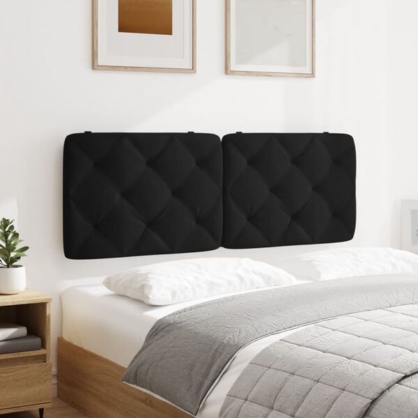 vidaXL Kopfteil-Kissen Schwarz 140 cm Samt