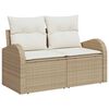 vidaXL Gartensofa-set mit Kissen 5 pcs Beige und Weiß Poly-Rattan