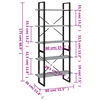 vidaXL B&uuml;cherregal 5 F&auml;cher Grau Sonoma-Eiche 80x30x175 Holzwerkstoff