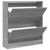 vidaXL Schuhschrank Grau Sonoma 80x21x87,5 cm Holzwerkstoff