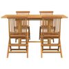 vidaXL Garten Essgruppe 5 pcs Braun Massivholz Teak