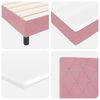 vidaXL LED Boxspringbett mit Matratze mit LED Rosa 90 x 200 cm Samt