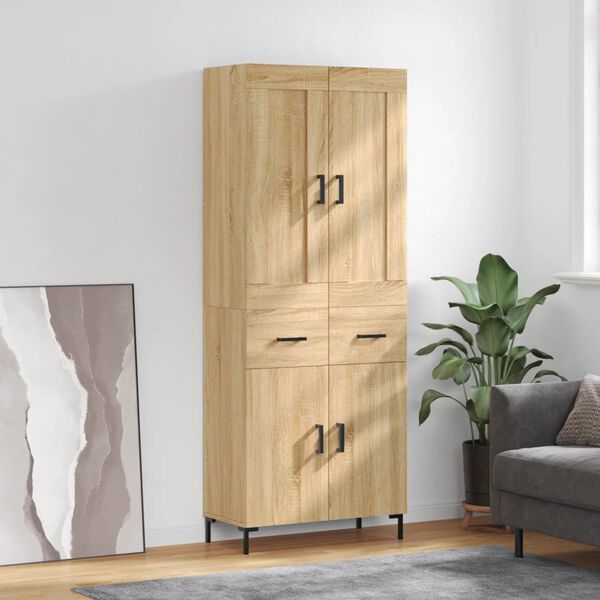 vidaXL Highboard Sonoma-Eiche 69,5x34x180 cm Holzwerkstoff