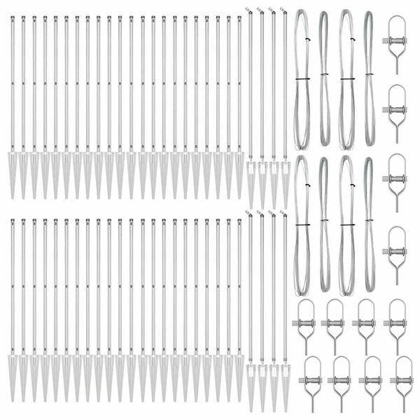 vidaXL Zaunpfosten Sonstiges 52 pcs Grau 3,2 x 3,2 x 170 cm Stahl