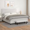 vidaXL Boxspringbett mit Matratze Wei&szlig; 180x200 cm Kunstleder