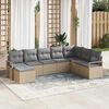 vidaXL Sofa Set mit Kissen 8 pcs Beige und Hellgrau Poly-Rattan