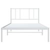 vidaXL Bettgestell mit Kopfteil Metall Wei&szlig; 100x200 cm