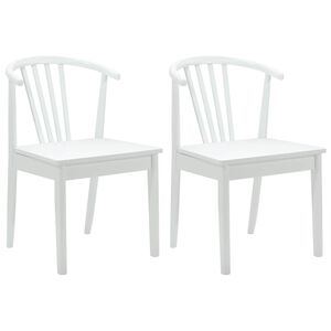 vidaXL Esszimmerstuhl 2 pcs Wei&szlig; Solides Gummiholz