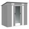 vidaXL Gartenschuppen Grau Metall