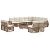 vidaXL Gartensofa-set 13 Stk. Beige und Cremewei&szlig; Poly-Rattan