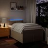 vidaXL Boxspringbett mit Matratze Creme 120x200 cm Stoff