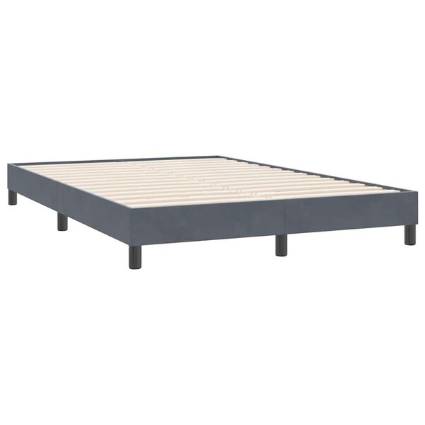 vidaXL Boxspringbett ohne Matratze Dunkelgrau 160x220 cm Samt