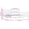 vidaXL Metallbett ohne Matratze Braun Eichen-Optik 200x200 cm