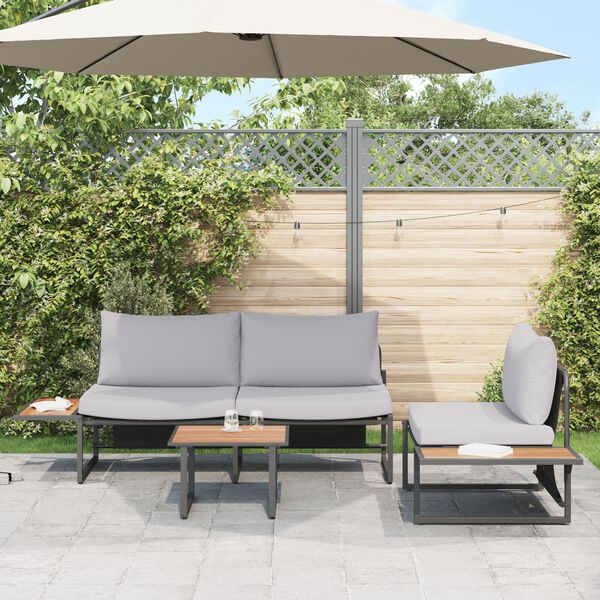 vidaXL Garten Essgruppe 3 pcs Hellgrau Stahl