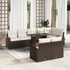 vidaXL Sofa Set mit Kissen 9 pcs Braun und Creme Poly-Rattan