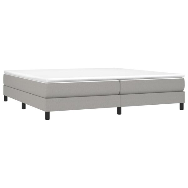 vidaXL Boxspringbett mit Matratze Hellgrau 200x200 cm Stoff