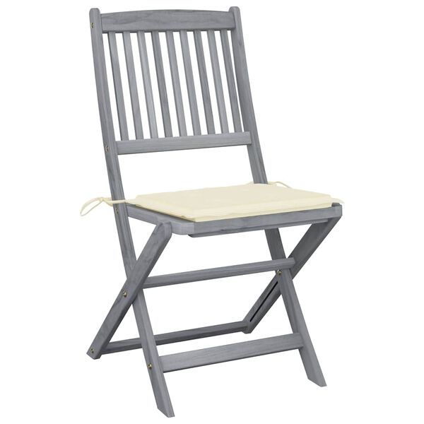 vidaXL Klappbare Gartenst&uuml;hle 2 Stk. mit Kissen Massivholz Akazie