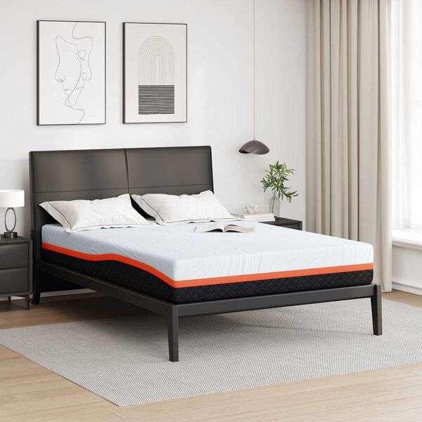 vidaXL Matratze Wei&szlig; und Grau 160 x 200 cm Jacquard-Stoff