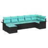 vidaXL Gartensofa-set 7 stk. Schwarz Poly-Rattan