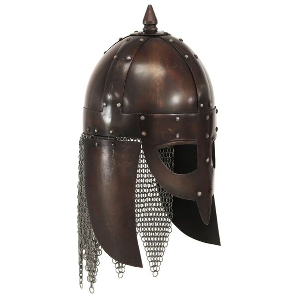 vidaXL Wikinger-Krieger-Helm Antik Replik f&uuml;r LARP Kupfern Stahl