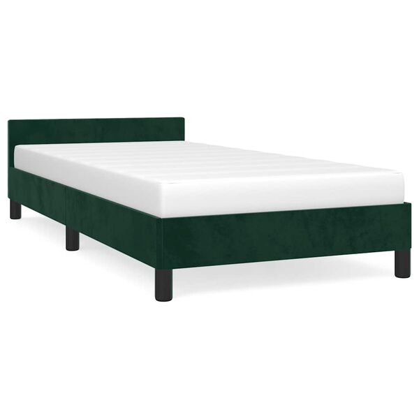 vidaXL Bettgestell ohne Matratze Dunkelgr&uuml;n 90x190 cm Samt