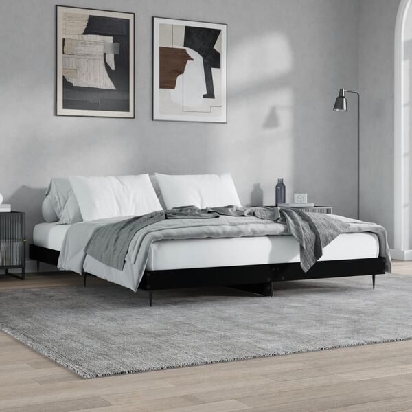 vidaXL Bettgestell Schwarz 140x200 cm Holzwerkstoff