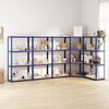 vidaXL Regale mit 4 B&ouml;den 5 Stk. Blau Stahl & Holzwerkstoff