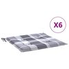 vidaXL Gartenstuhl-Kissen 6 Stk. Grau Karomuster 50x50x3 cm